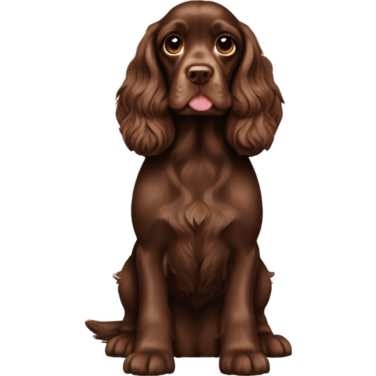 Chocolate English cocker spaniel whit tan emoji