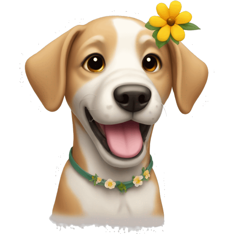 Dog with flower emoji