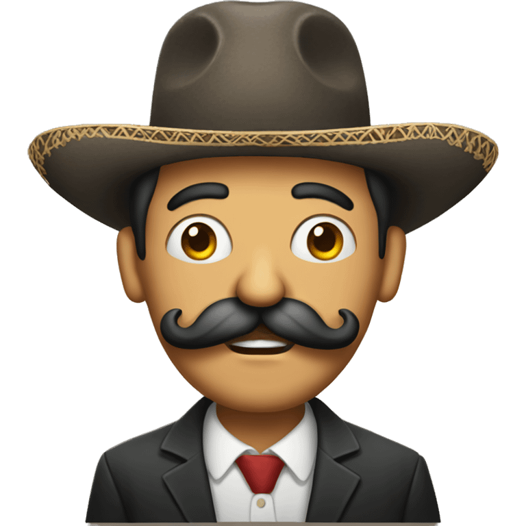 Funny loughing Mexican Person with a big mustache emoji