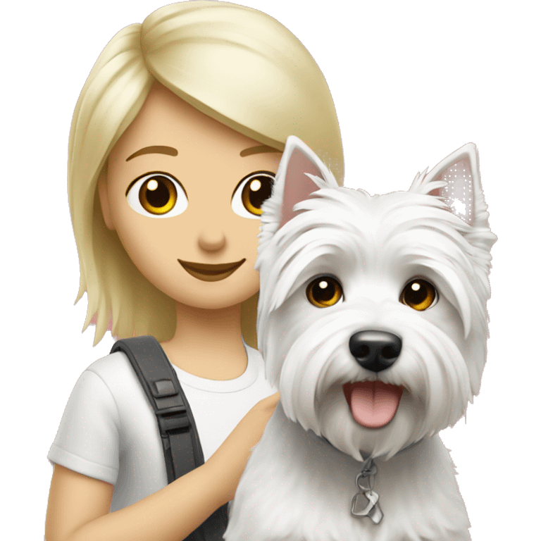 Westie with blonde girl emoji