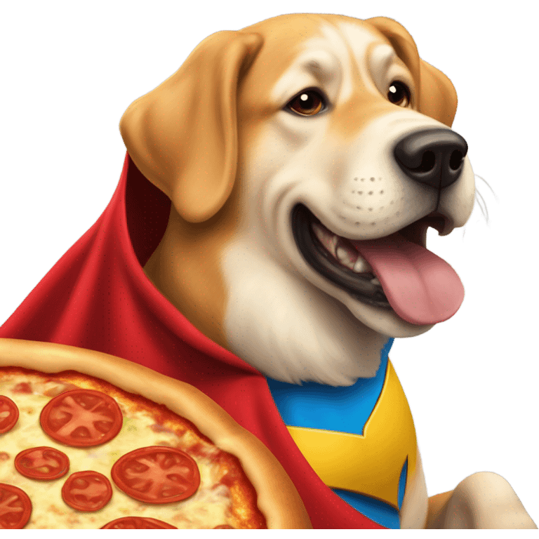 super dog eating pizza  emoji