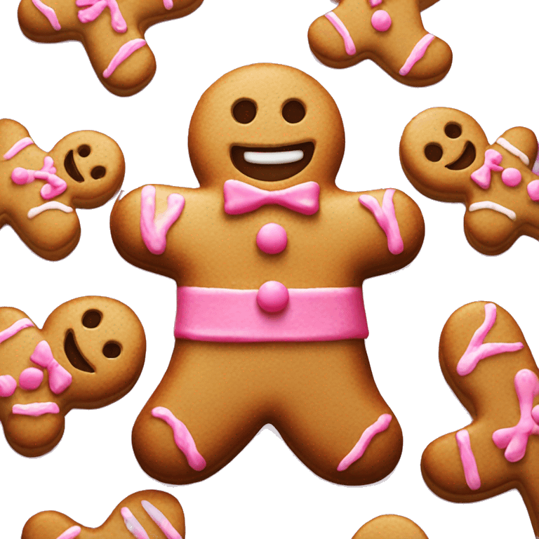 Gingerbread man with pink icing emoji