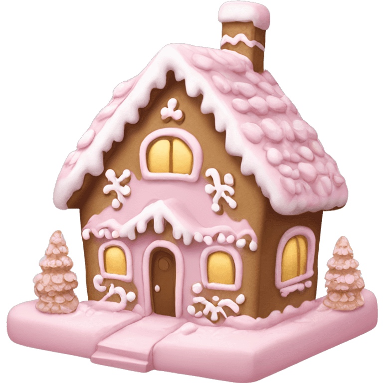 Pale pink gingerbread house  emoji