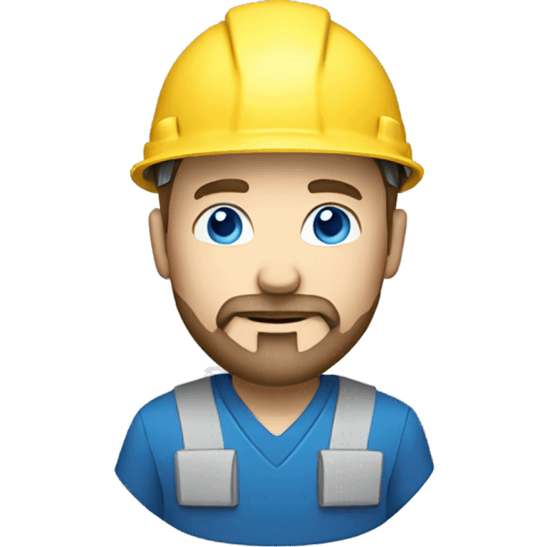 white man with white goatee beard, blue eyes and hard hat emoji