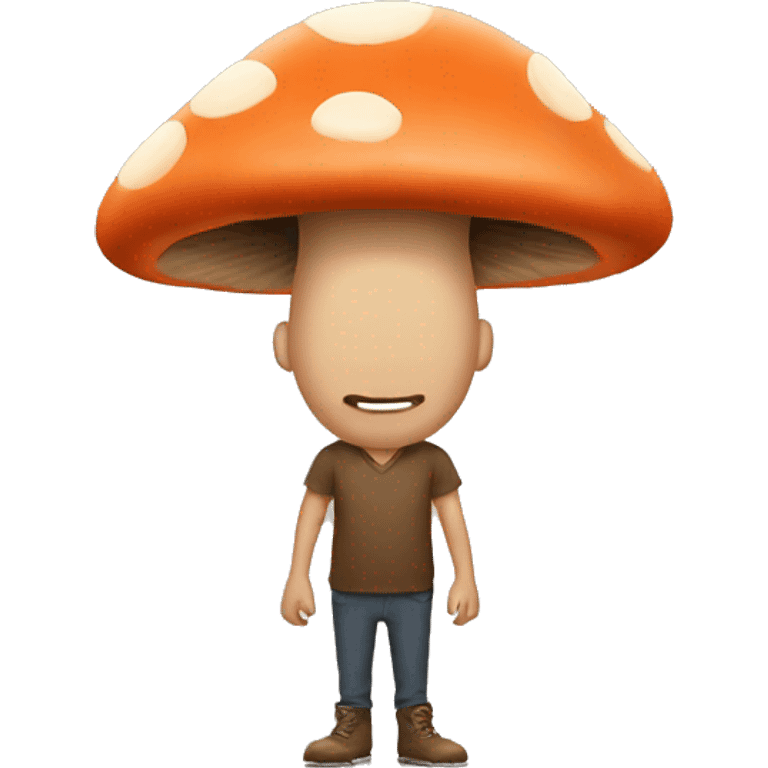 A man with dog feet and a mushroom head  emoji