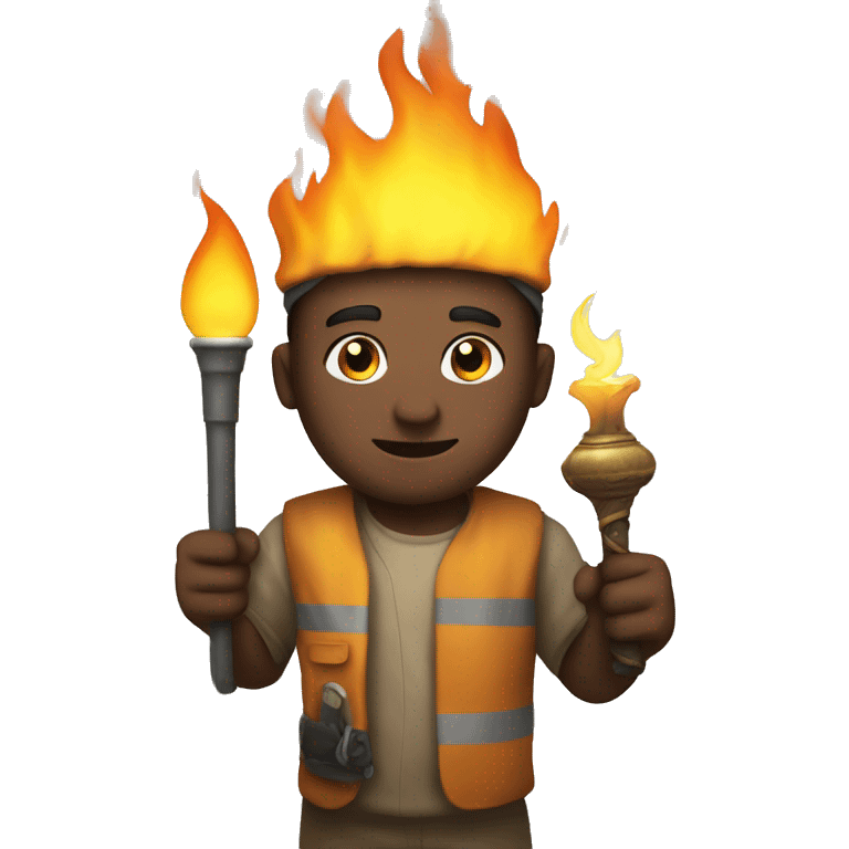 An Amdi holding a torch in his hand  emoji