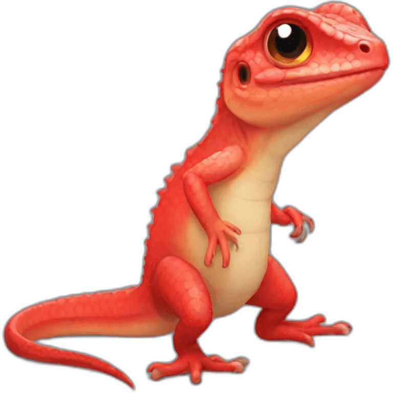 Red kawaii lizard emoji