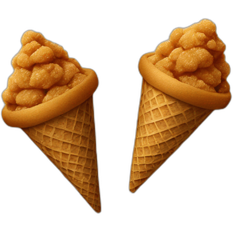 Two Raw brown sugar cones emoji