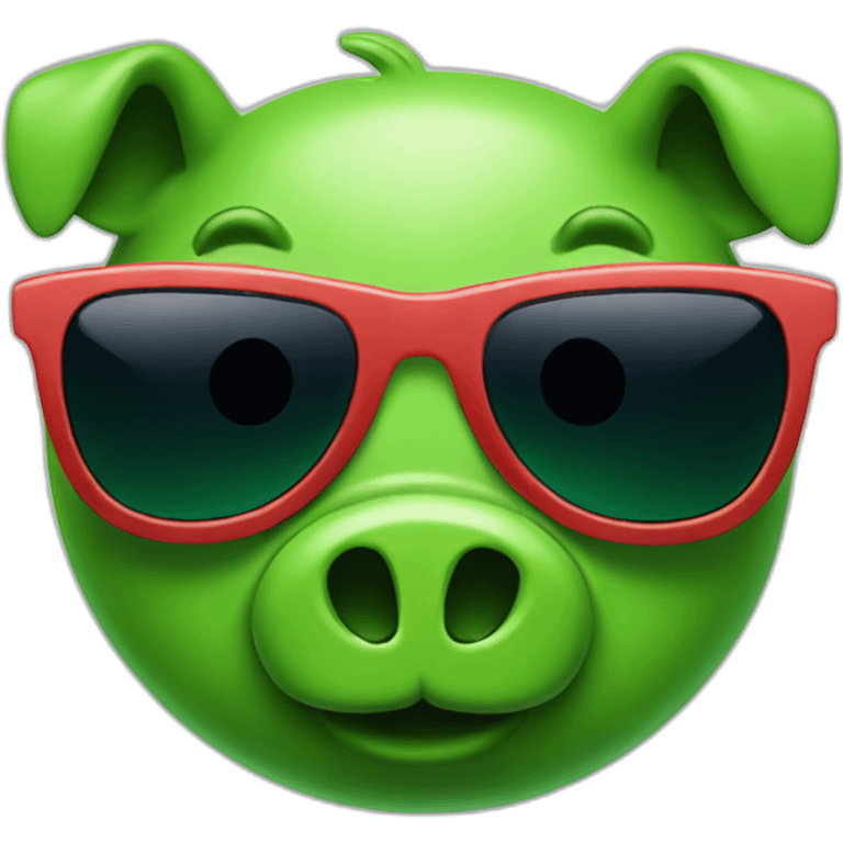 green piggy face with sunglasses emoji