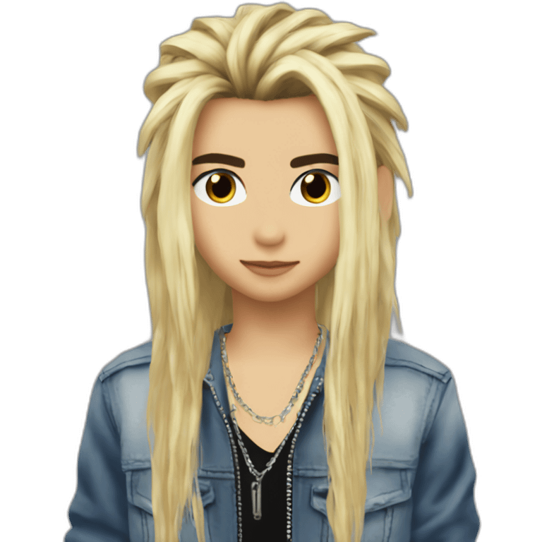 bill kaulitz long blonde hair 2023 emoji