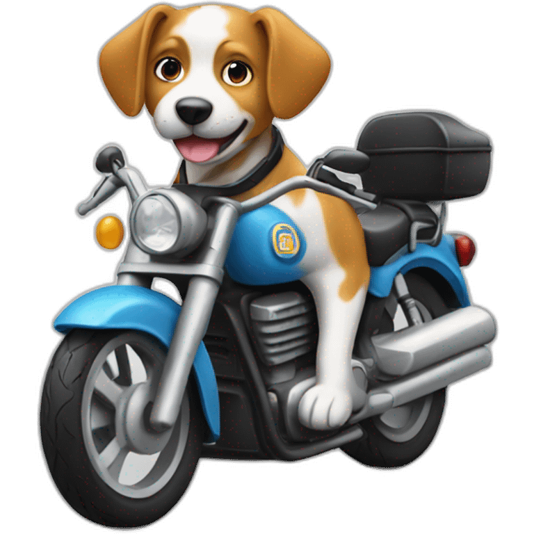 Un chien sur une moto emoji