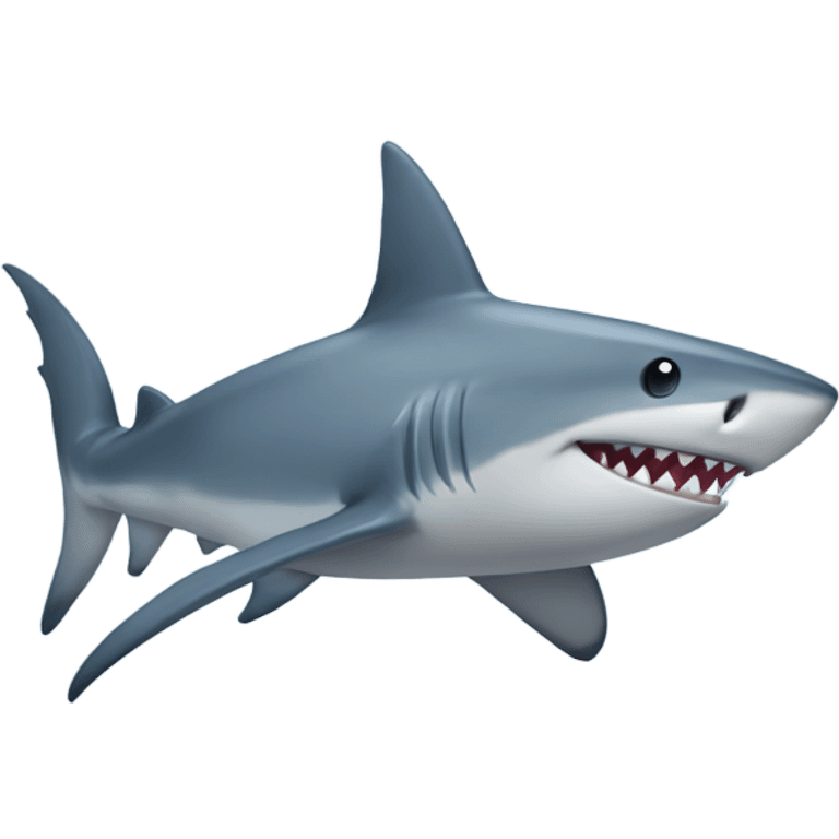 Sleek, vibrant shark with a shimmering gray-blue coat and a distinctive fin that's slightly raised. emoji