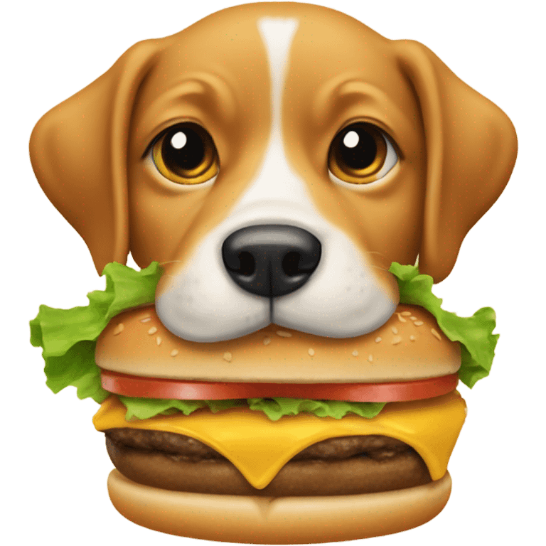 dog eating burger emoji