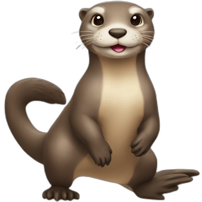 Loutre sur un cheval qui saute emoji