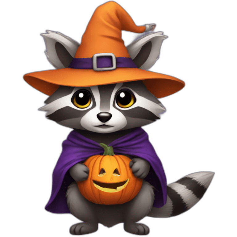 a racoon in a witch costume emoji