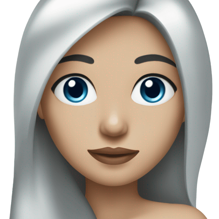 woman with black long hair and blue eyes emoji