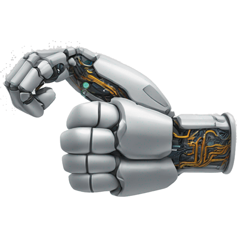 Cyborg arm only flexing bicep and forearm with circuits and shocks emoji