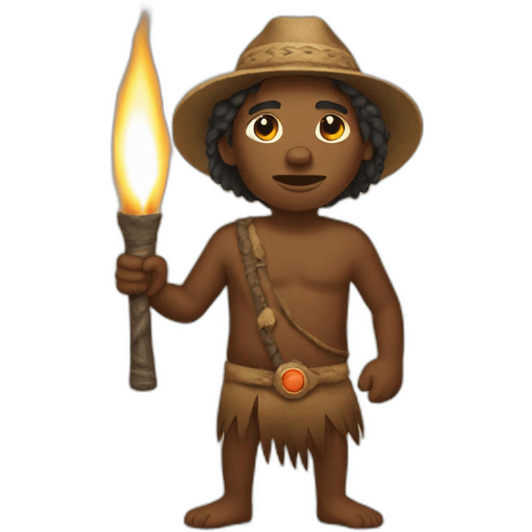 Aborigine hold fire torch emoji