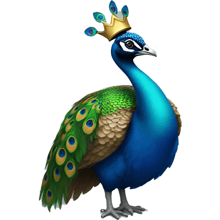 Peacock with a crown emoji