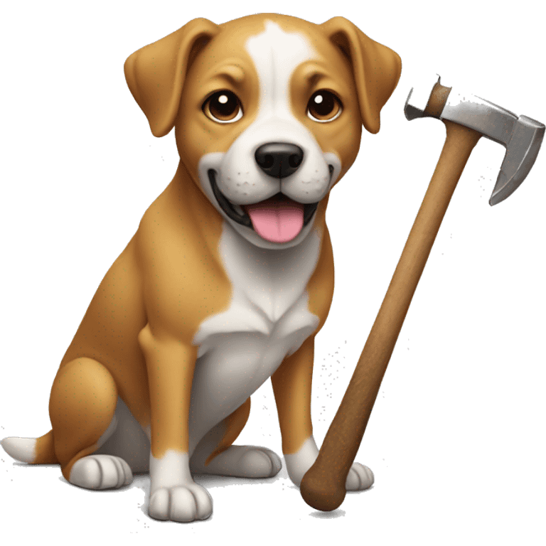 Dog with a hammer emoji