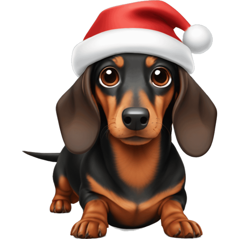 Dachshund wearing a Santa hat  emoji