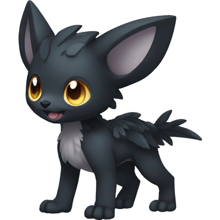 Cute cool fantasy dark-themed animal hybrid Fakemon full body emoji