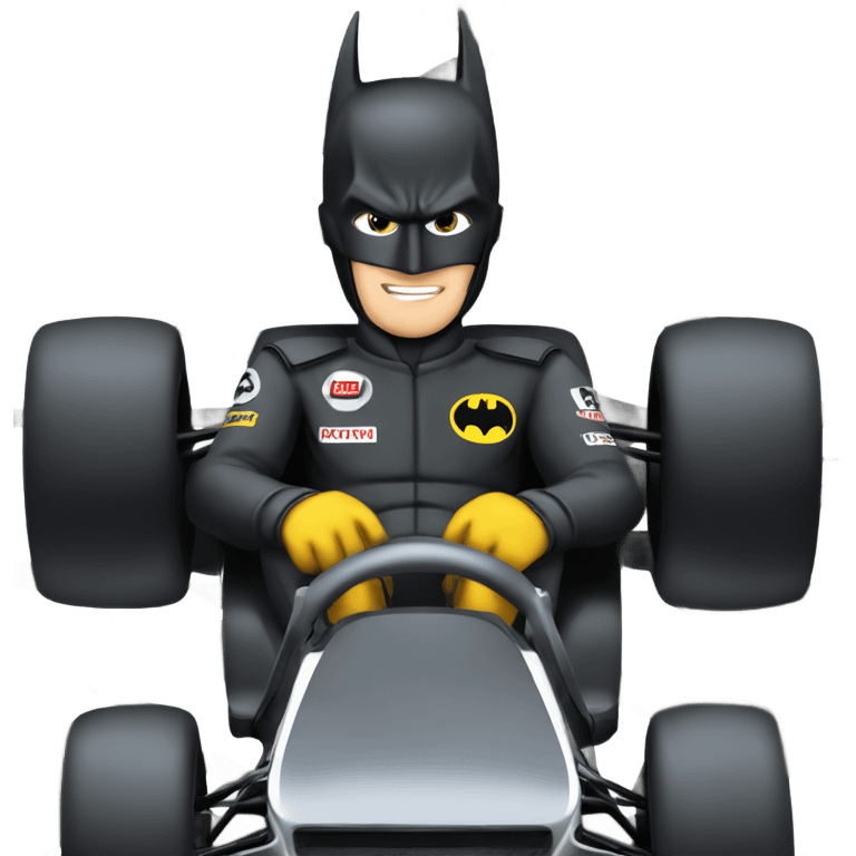 Batman in f1 car emoji