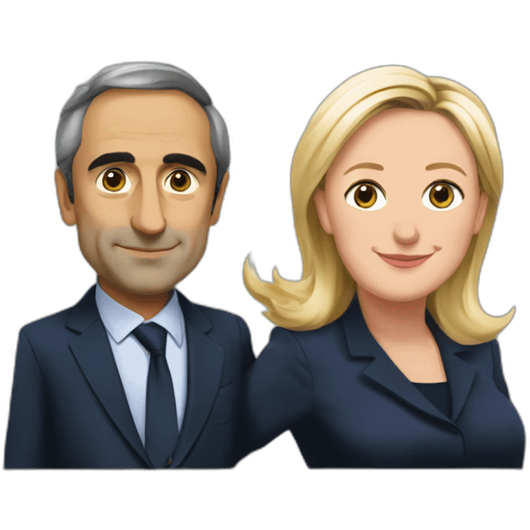 Eric zemmour and marine le pen standing together emoji