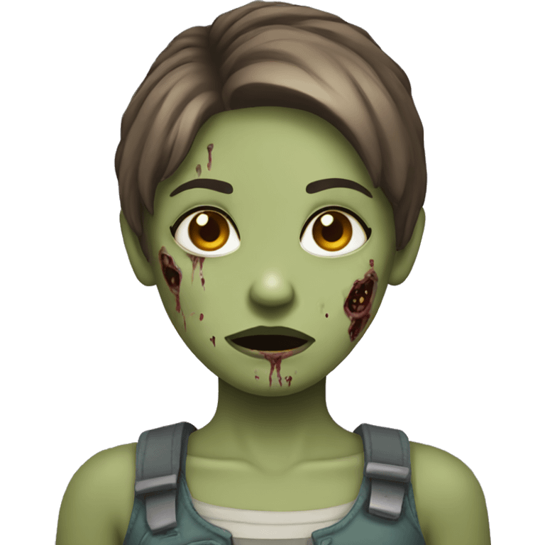 zombie girl with short brown hair  emoji