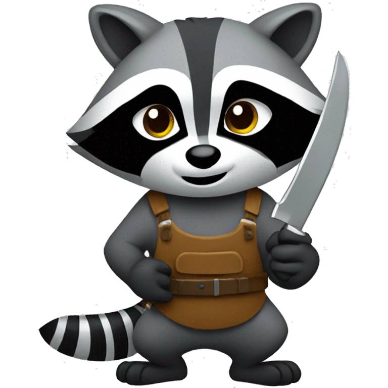 Raccoon holding a knife emoji