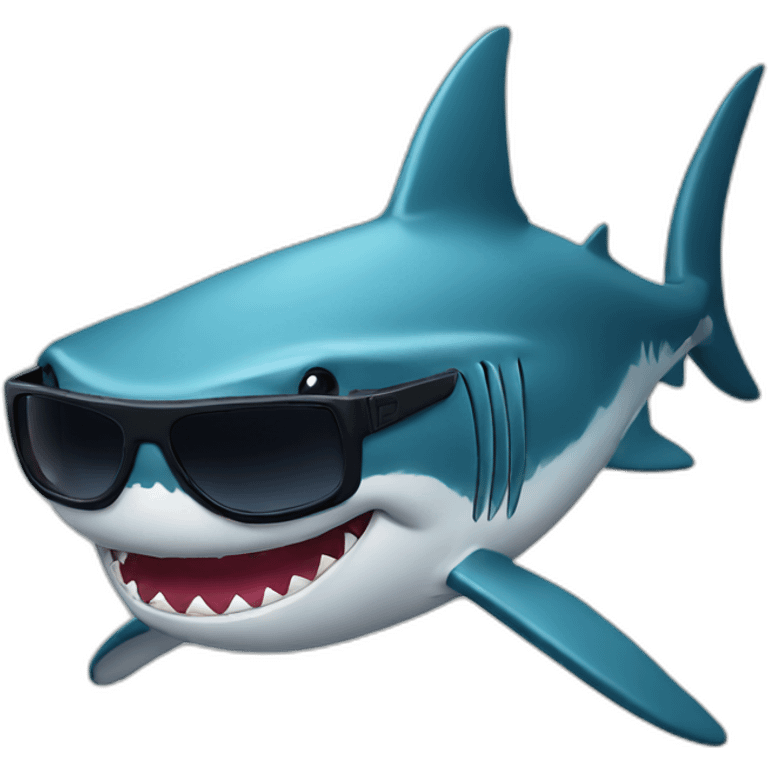 Shark with sunglasses emoji