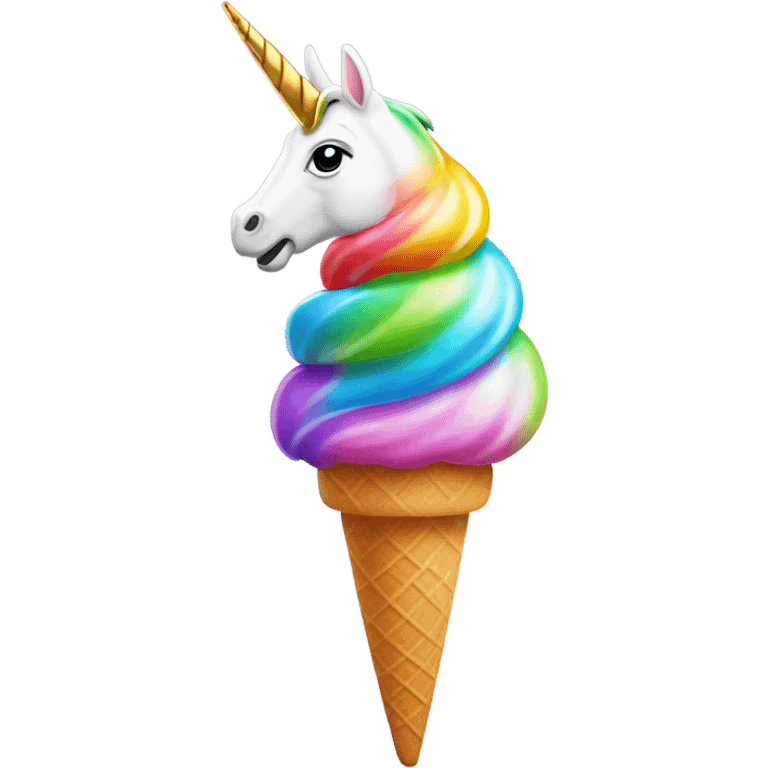 Unicornio comiendo helado emoji