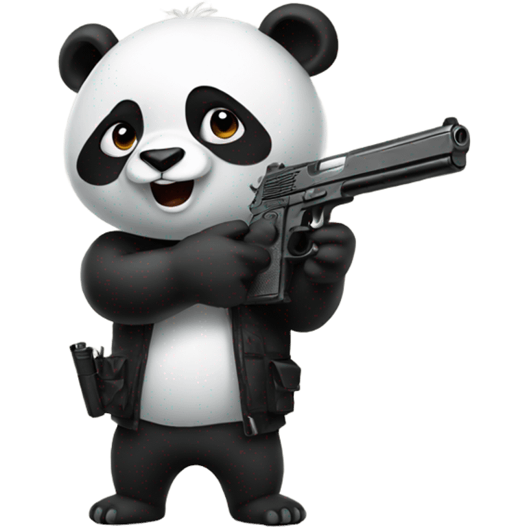 Panda with a gun emoji