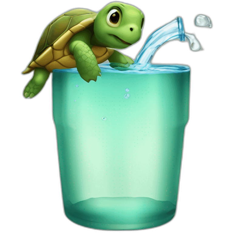 Turtle drinking water emoji