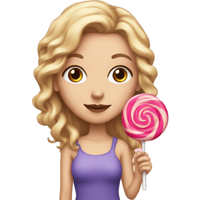 white girl with lollipop emoji