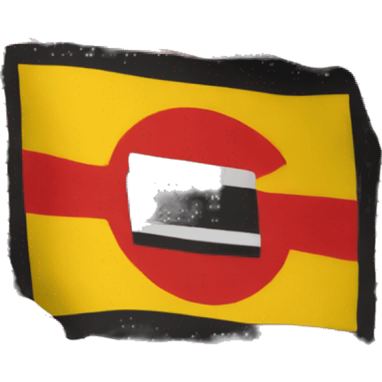 Square black and red rectangular flag with yellow circle in the middle  emoji