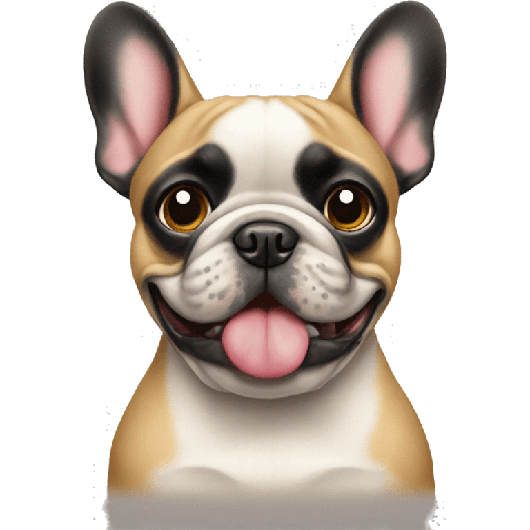 Frenchie with one eye and one sowed closed  emoji