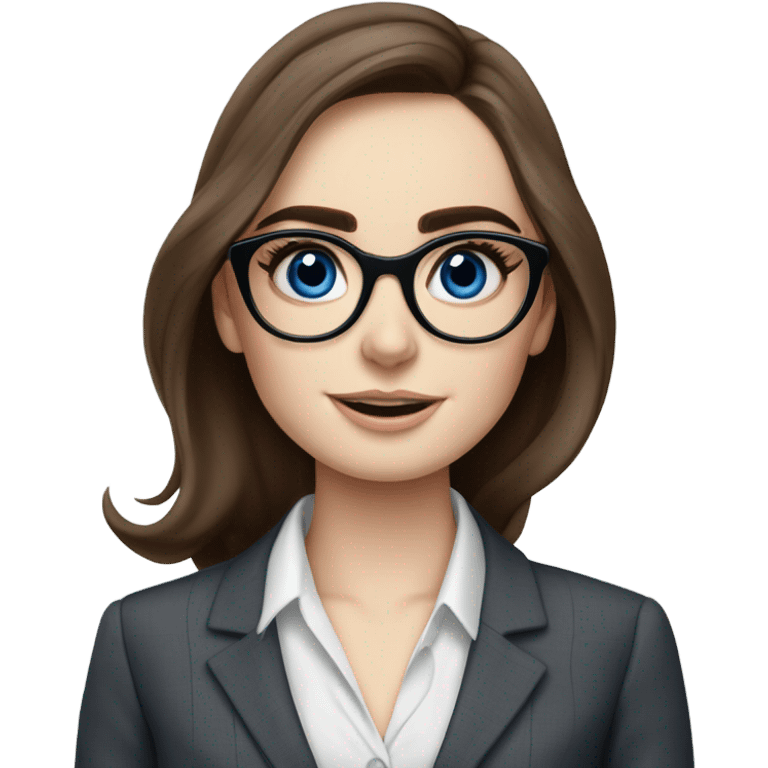 Lily collins blue eyes wearing glasses in a business meeting  emoji