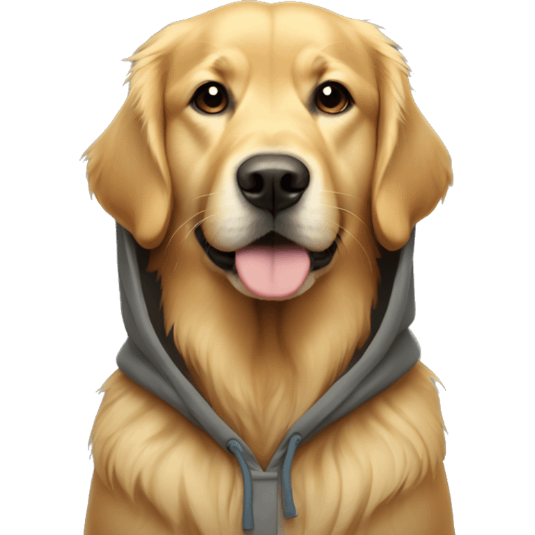 Golden retriever with hood emoji