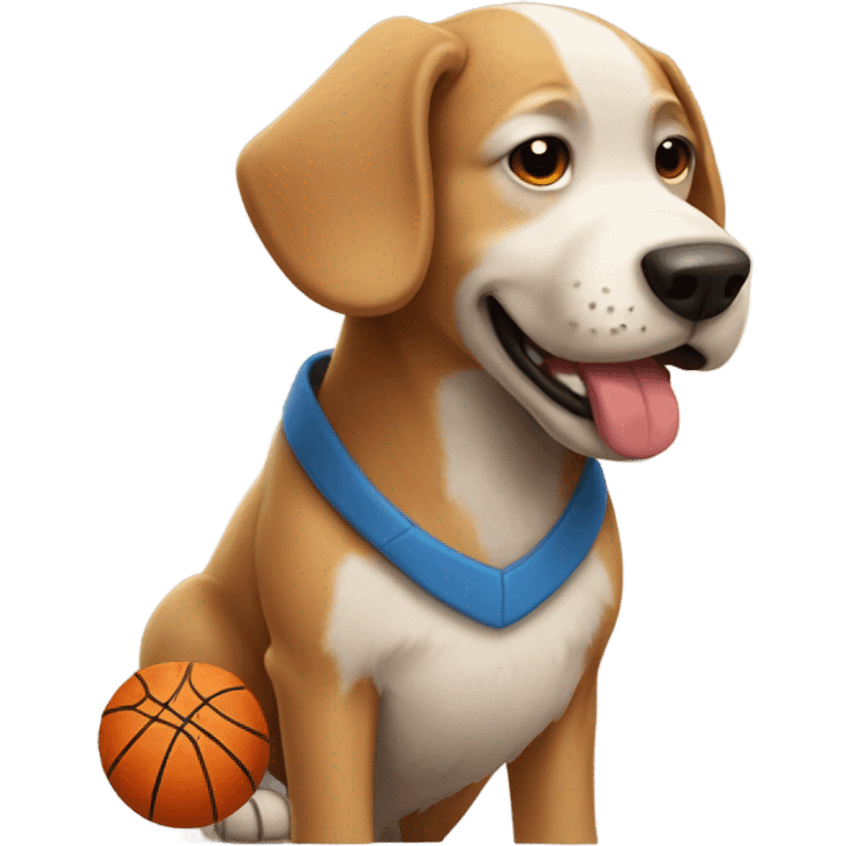 Dog playing basketball emoji