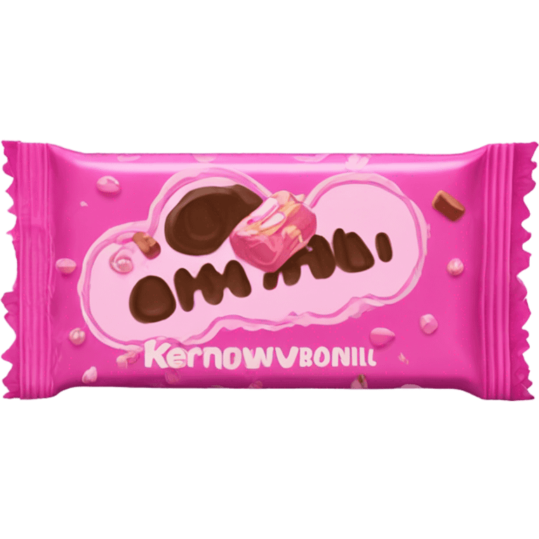 pink candy bar with the inscription kerlli emoji