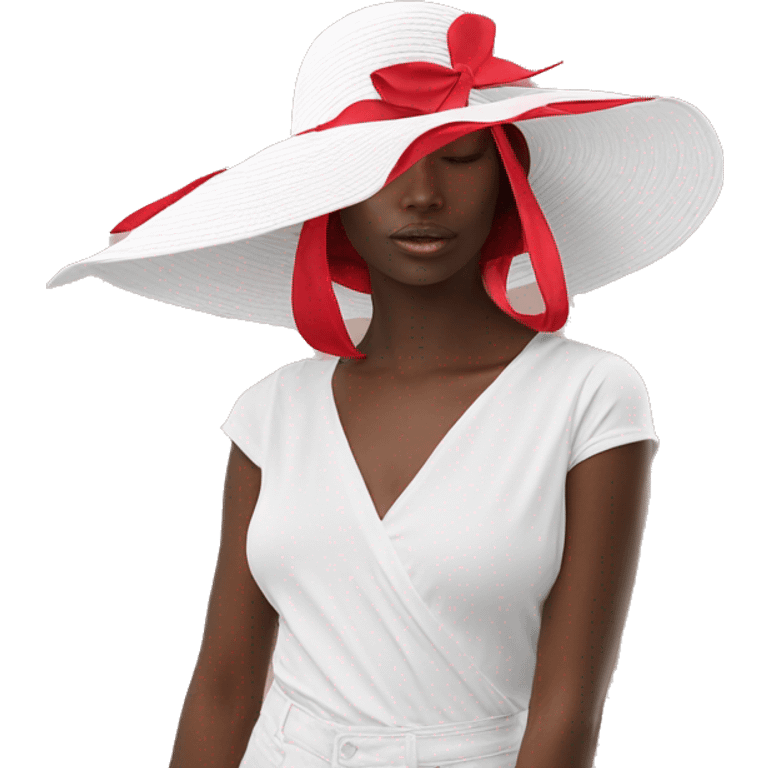 a beautiful Love themed, women's sunhat with bow in white, bright crimson red and yellow gold colors, emoji