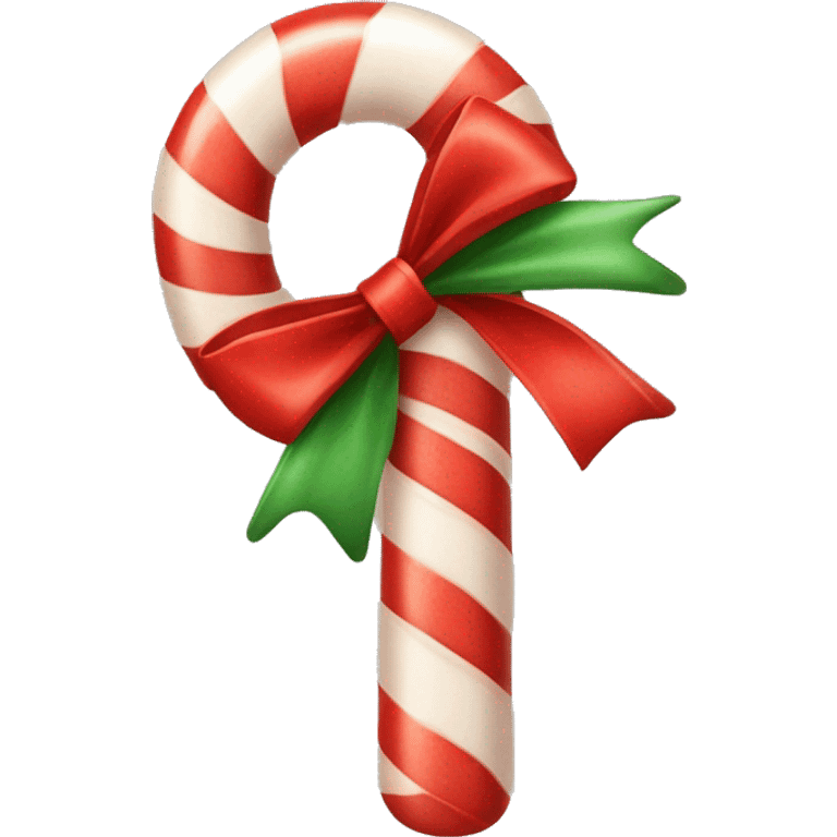 Candy cane with a red bow emoji