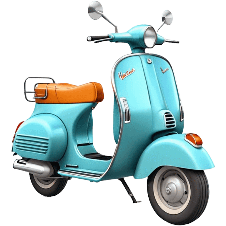 Cinematic Realistic Vespa Scooter Emoji, depicted as a stylish vintage Vespa with sleek retro design and vibrant colors, rendered with crisp textures and dynamic sunlit lighting that captures its iconic Italian charm. emoji