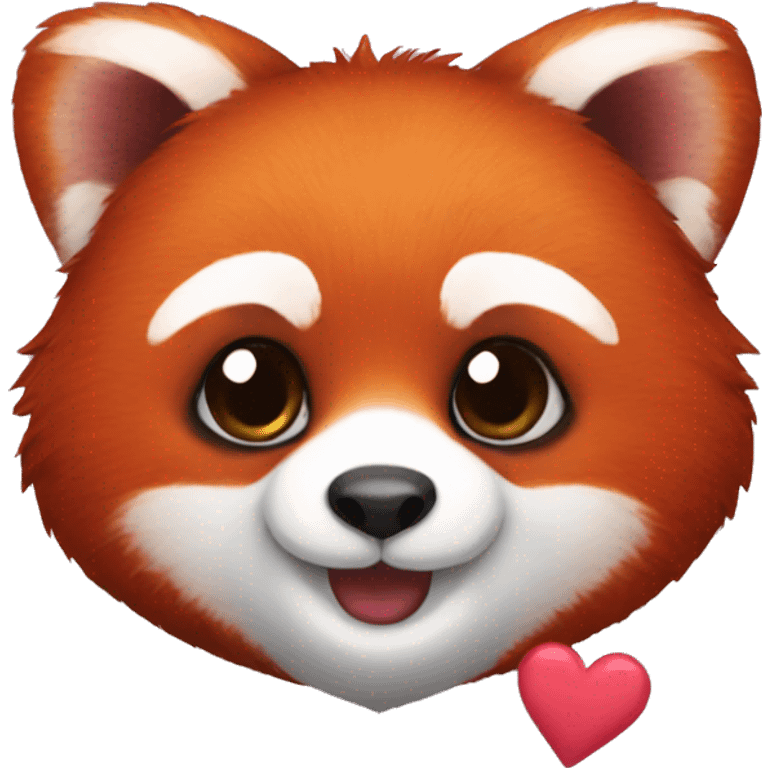 red panda with heart emoji