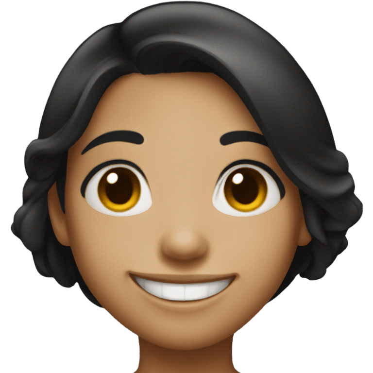 smiling girl with black hair emoji