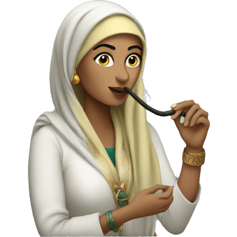 arab woman smoking hookah pipe emoji