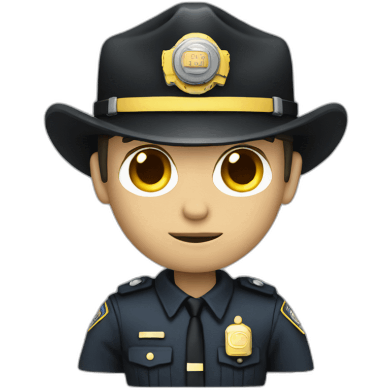 Half robot half cop emoji