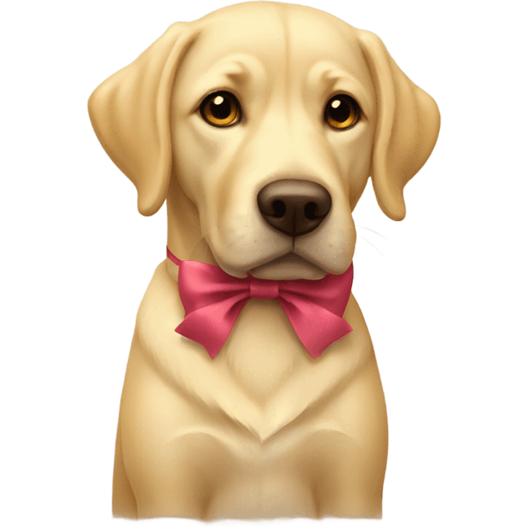 Yellow lab with a bow  emoji