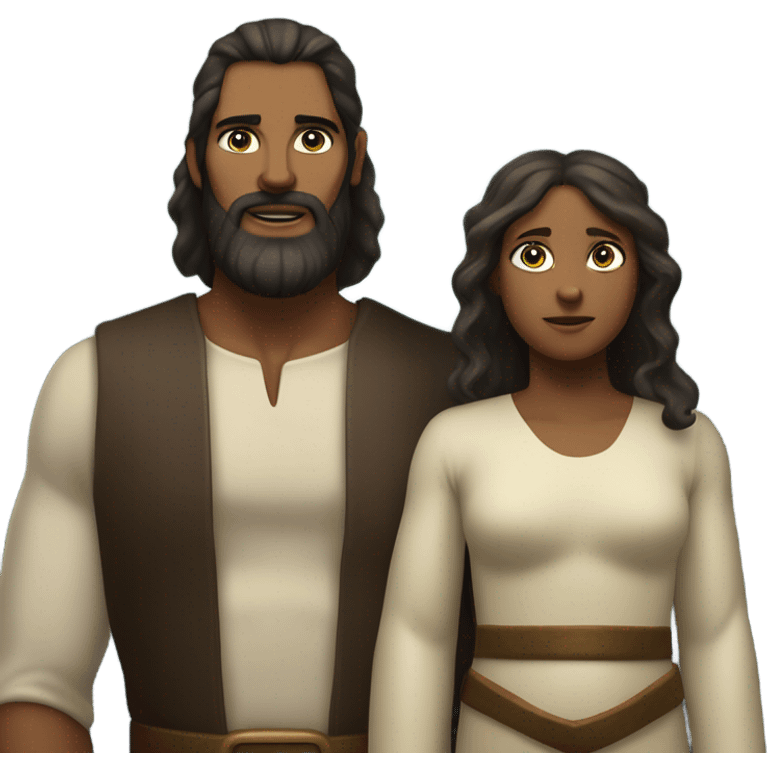 Biblical adam and even with their son cai emoji